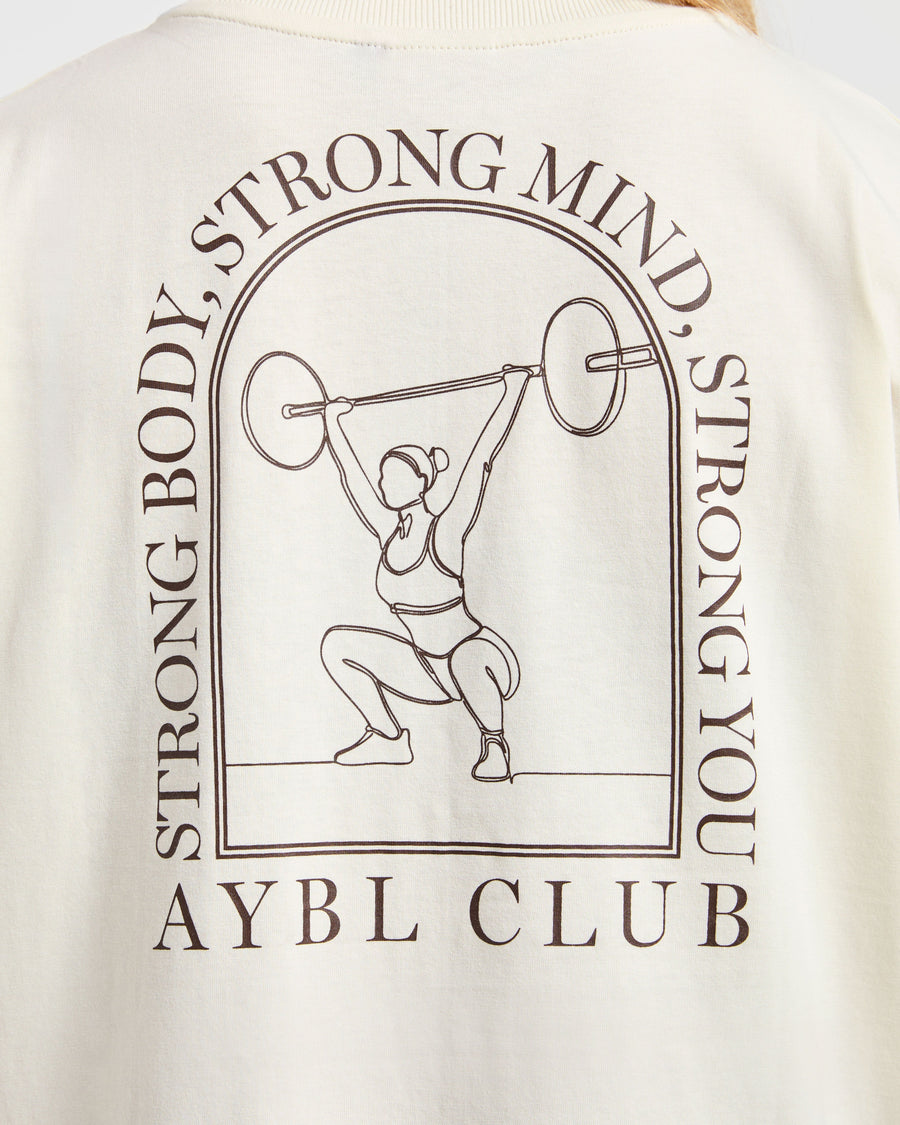 Body, Mind, You Oversized T Shirt - Beige/Brown