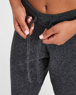 Varsity Oversized Knitted Joggers - Charcoal