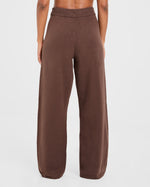 Varsity Oversized Knitted Joggers - Marron