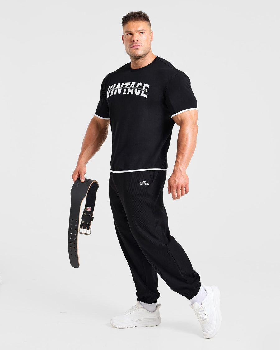 Wesley Vissers x Oversized Ribbed Joggers - Noir