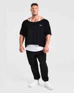 Wesley Vissers x Old School Wide Neck T Shirt - Noir