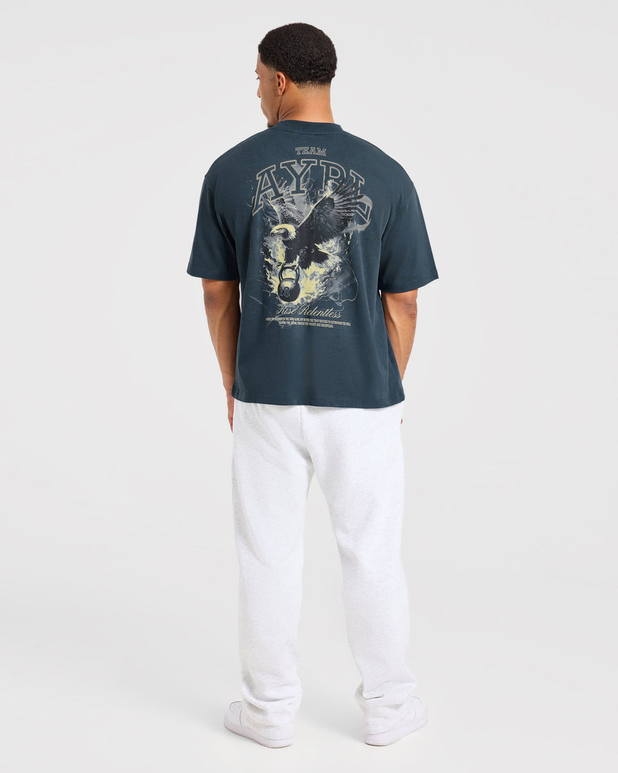 Relentless Eagle Oversized T Shirt - Petrol Bleu
