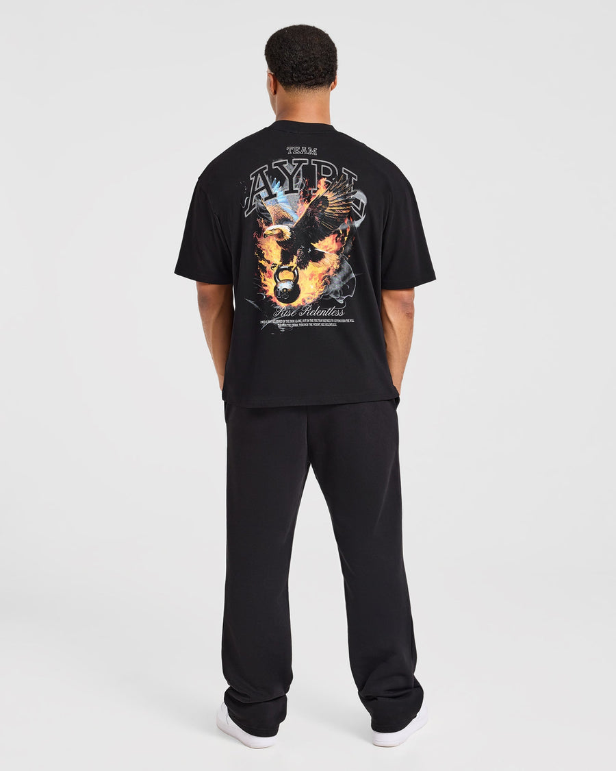 Relentless Eagle Oversized T Shirt - Noir