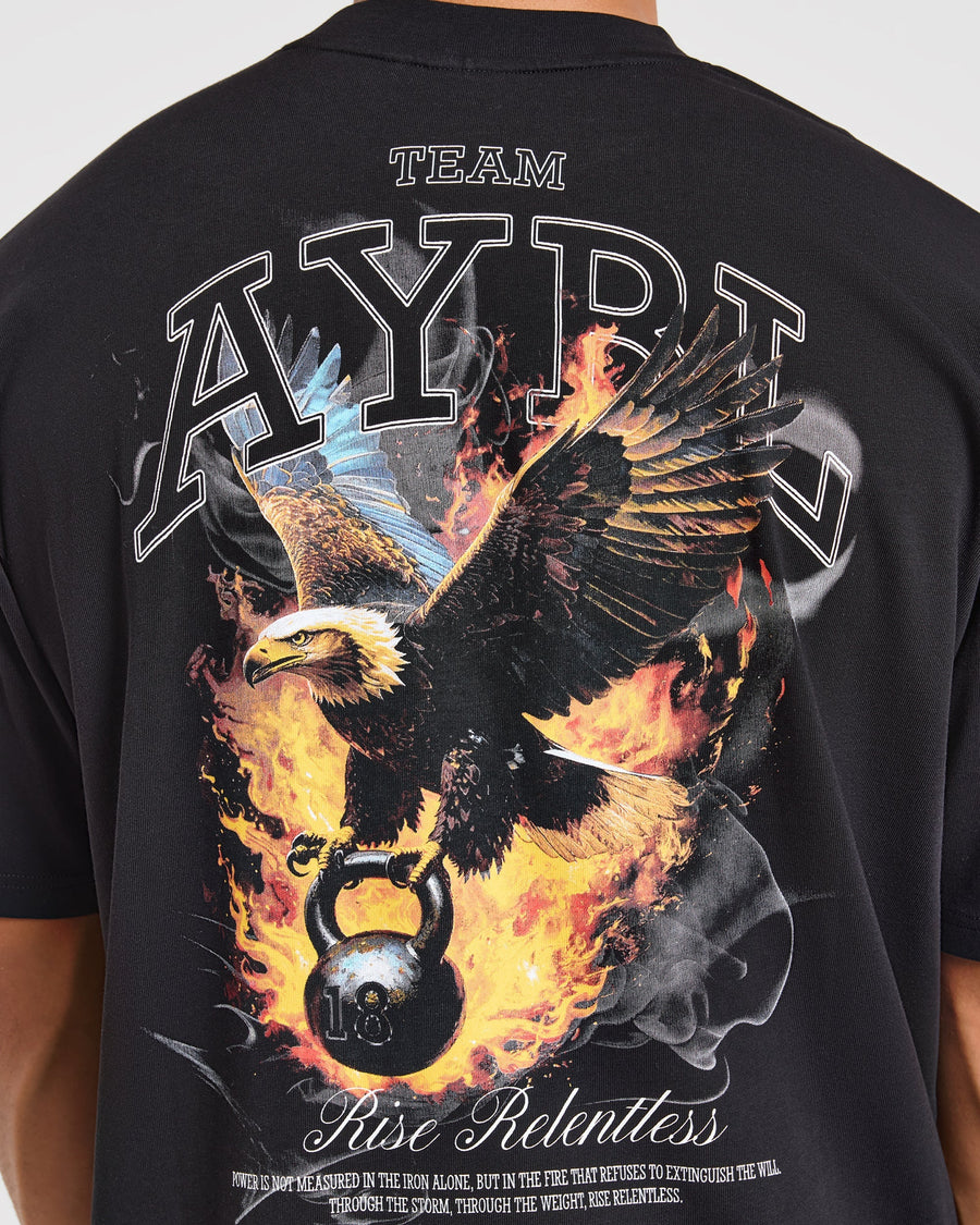 Relentless Eagle Oversized T Shirt - Noir