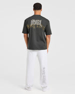 Heavy Lifting Gothic Oversized Straight Leg Joggers - Gris Marl