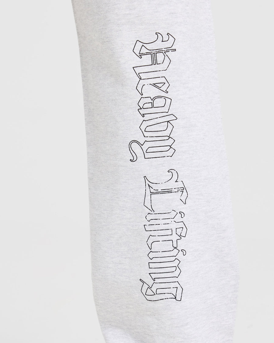 Heavy Lifting Gothic Oversized Straight Leg Joggers - Gris Marl
