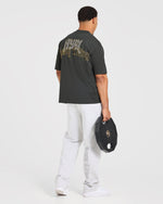 Heavy Lifting Gothic Oversized Straight Leg Joggers - Gris Marl