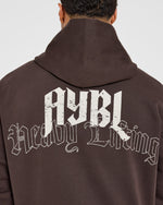 Heavy Lifting Gothic Oversized Hoodie - Marron/Crème