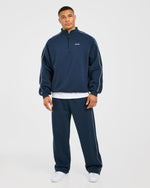 Restore Oversized Straight Leg Joggers - Navy Blue