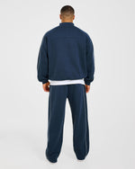 Restore Oversized Straight Leg Joggers - Navy Blue