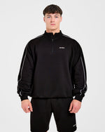 Restore Oversized 1/4 Zip Pullover - Black