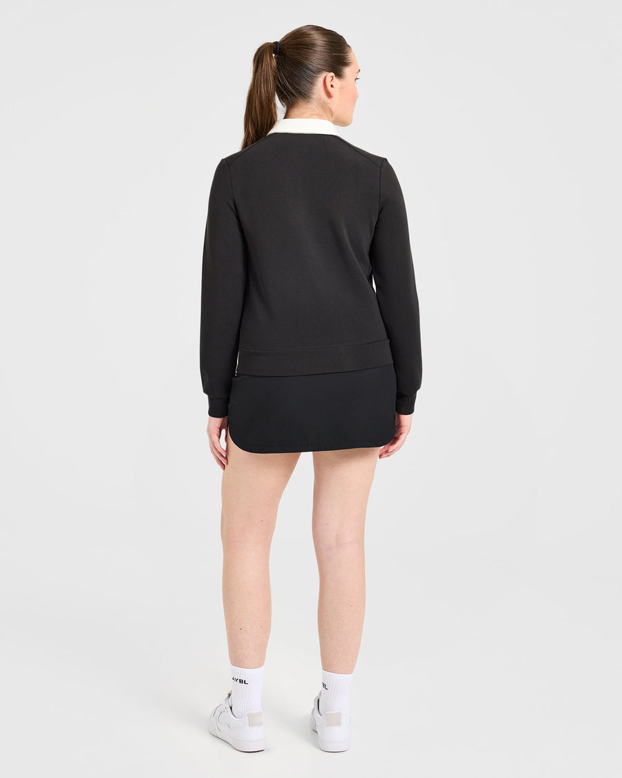 Signature Long Sleeve Polo - Noir