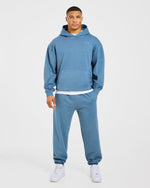 Lift Club Distressed Joggers - Washed Indigo