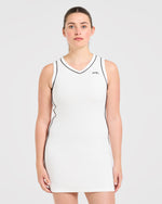 Signature V Neck Dress - Blanc