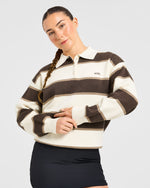 Signature Relaxed Knitted Polo - Beige/Marron