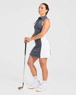 Signature Collar Dress - Steel Bleu