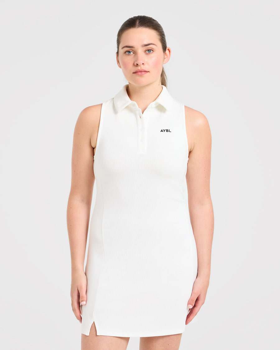 Signature Collar Dress - Blanc
