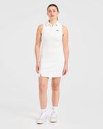 Signature Collar Dress - Blanc
