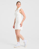 Signature Collar Dress - Blanc