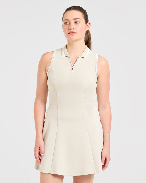 Classic Pleated Dress - Sand