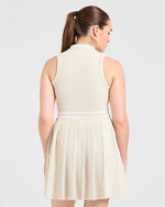 Classic Pleated Dress - Sand