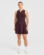 Classic Pleated Dress - Burgundy
