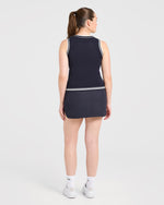 Classic Knitted V Neck Vest - Navy