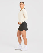 Classic Knitted Long Sleeve Polo - Beige