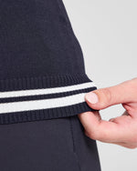 Classic Knitted High Neck Vest - Navy