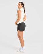 Classic Knitted High Neck Vest - Beige