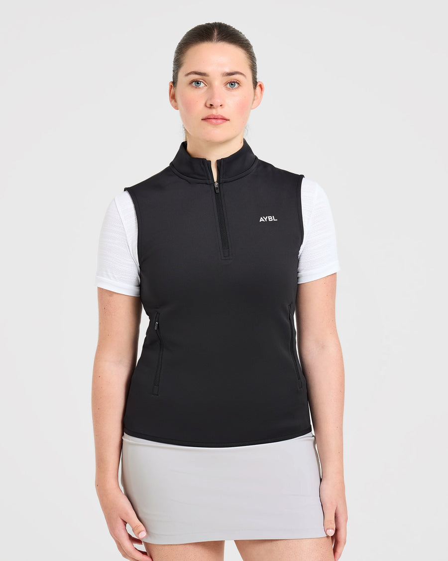 Classic 1/4 Zip Vest - Noir