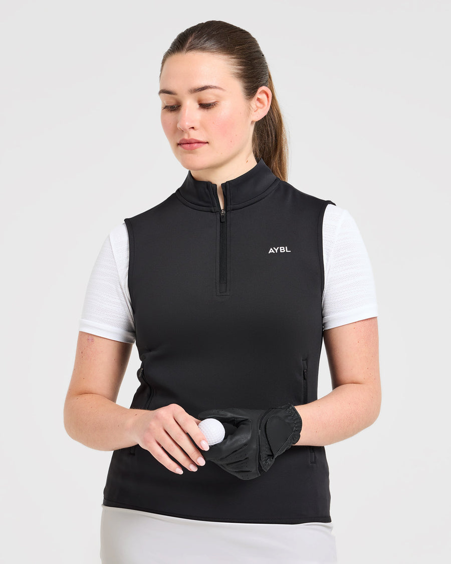 Classic 1/4 Zip Vest - Noir