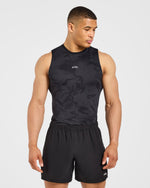 Camo Seamless Tank - Noir
