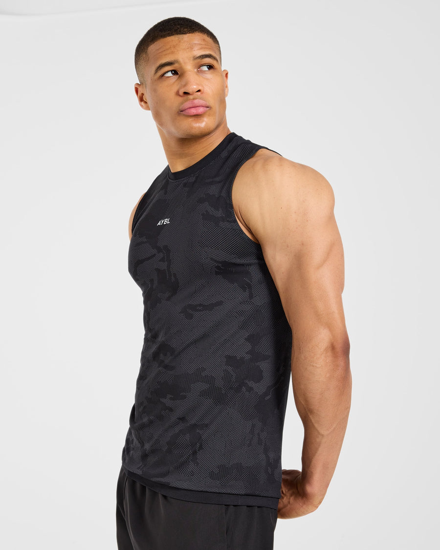 Camo Seamless Tank - Noir