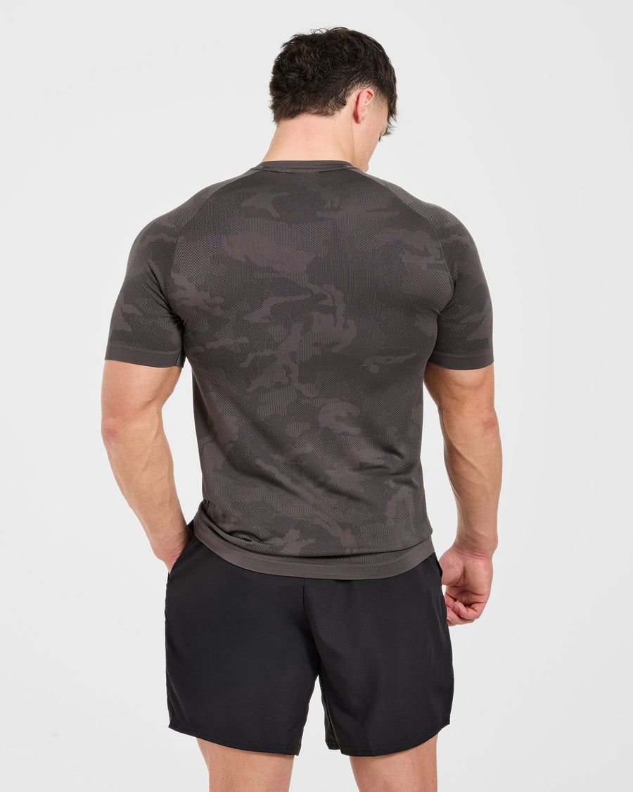 Camo Seamless T Shirt - Charcoal