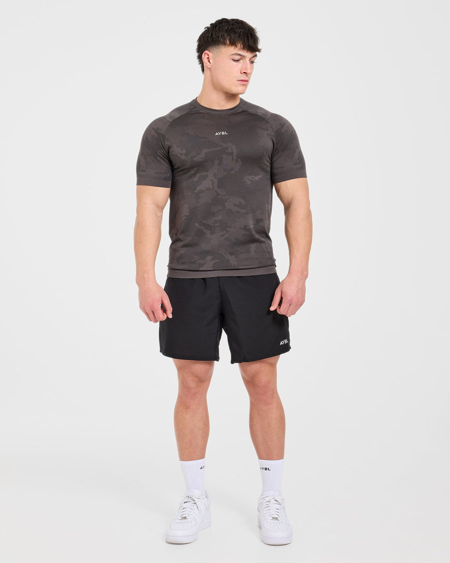 Camo Seamless T Shirt - Charcoal