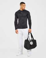 Camo Seamless Long Sleeve T Shirt - Noir