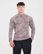 Camo Seamless 1/4 Zip Pullover - Woodland Taupe