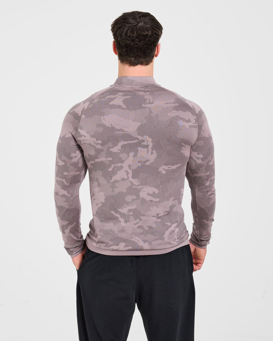 Camo Seamless 1/4 Zip Pullover - Woodland Taupe