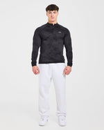 Camo Seamless 1/4 Zip Pullover - Noir