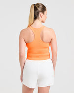 Run Ruched Tank - Vibrant Apricot