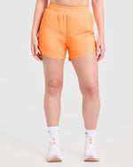 Run Ruched Shorts - Vibrant Apricot
