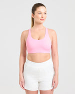 Run Cross Back Sports Bra - Spring Rose