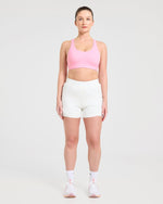 Run Cross Back Sports Bra - Spring Rose