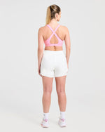 Run Cross Back Sports Bra - Spring Rose