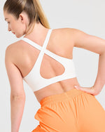 Run Cross Back Sports Bra - Blanc