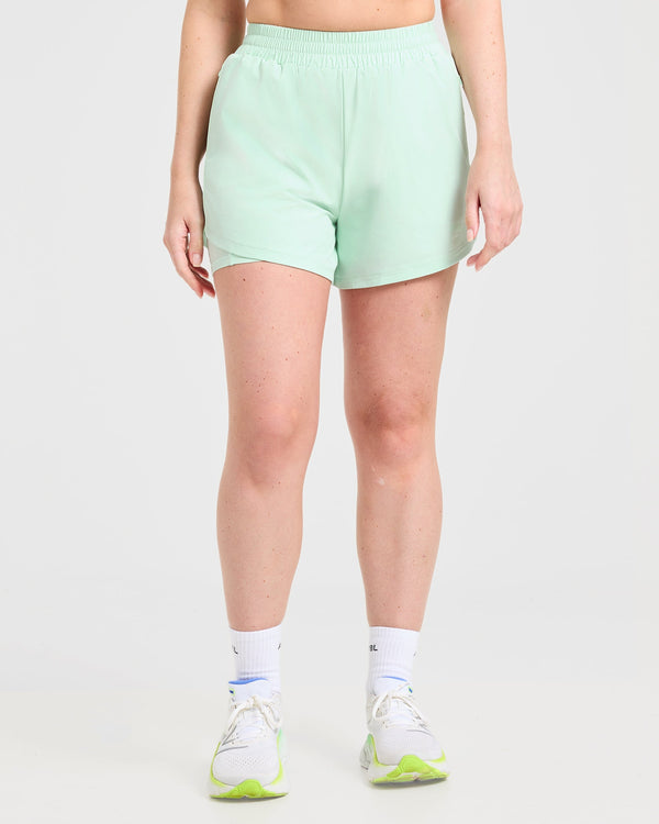Run 2 in 1 Shorts - Cool Mint