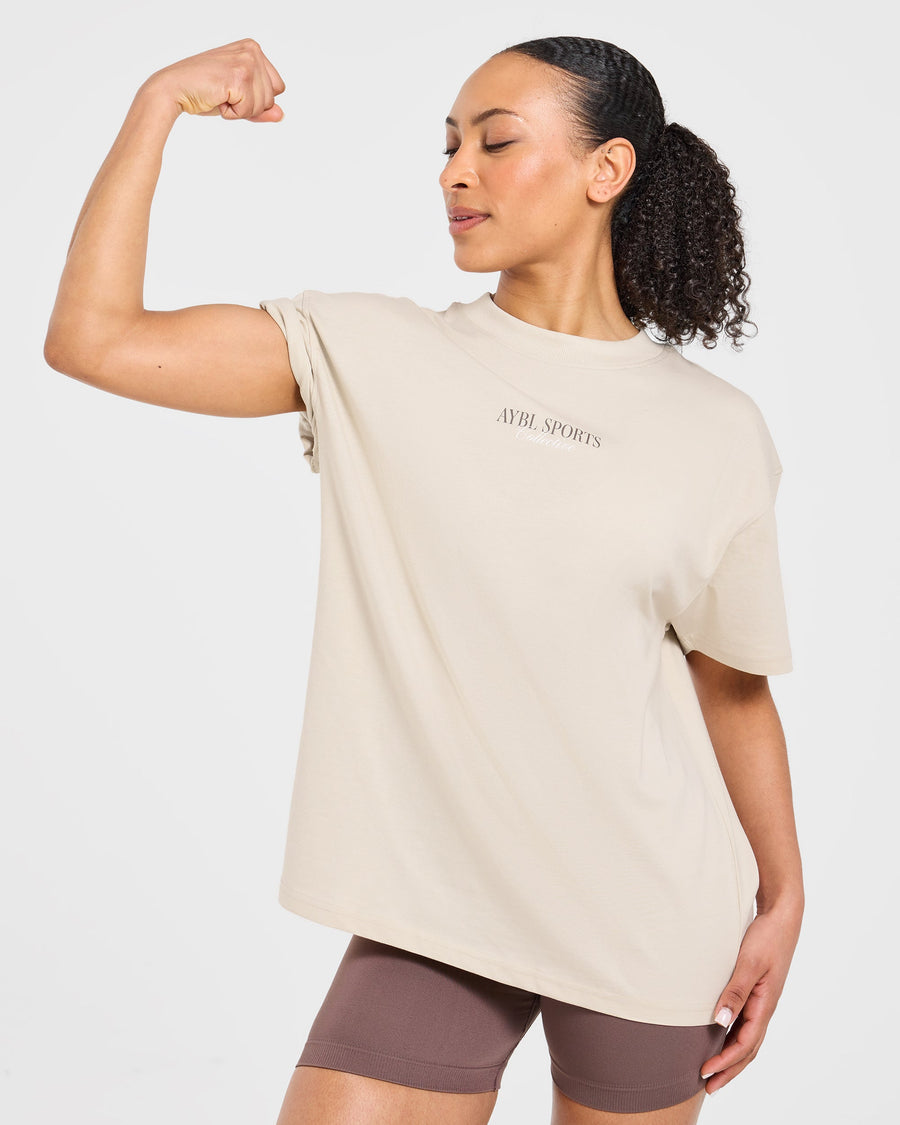 Sports Collective Oversized T Shirt - Beige