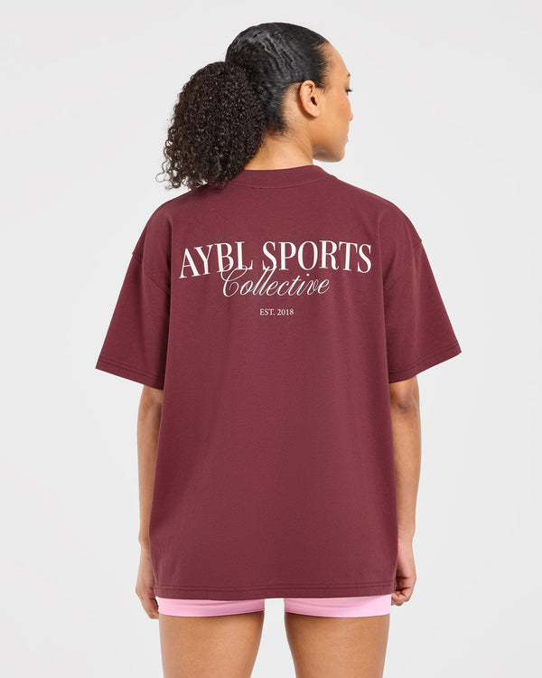 Sports Collective Oversized T Shirt - Rouge Wine