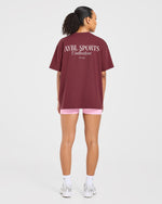 Sports Collective Oversized T Shirt - Rouge Wine